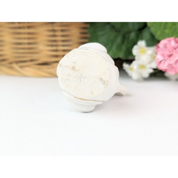 Antique White Miniature Porcelain Pitcher Old Man Face Mini Bud Vase Gold Trim - Picture 6 of 6